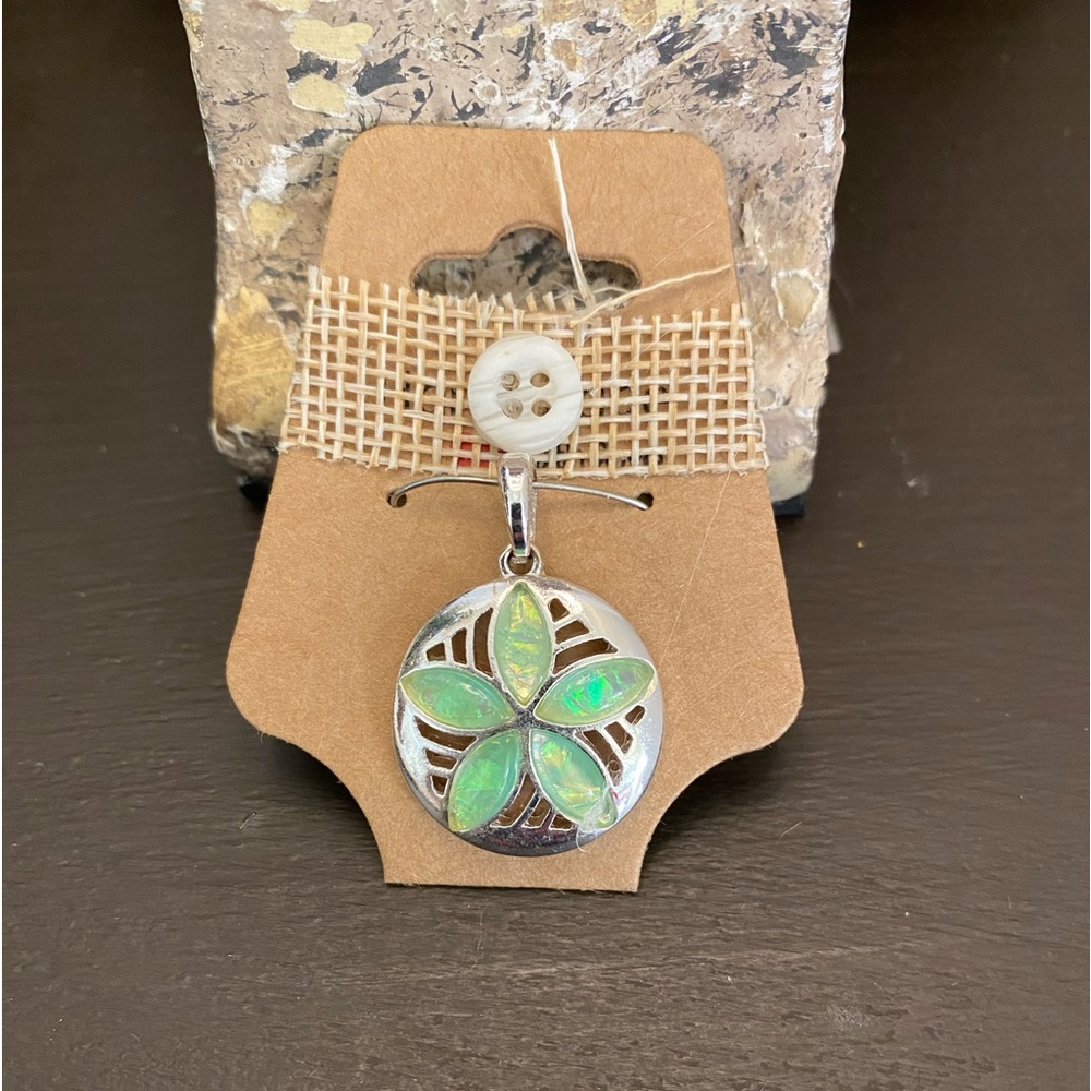 Brand new, never worn Green Jewel Sand dollar Pendant